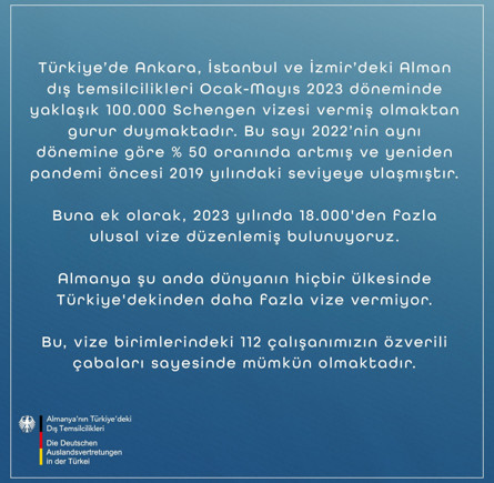 Almanya’nın Ankara Büyükelçiliğinden vize açıklaması - Resim : 1