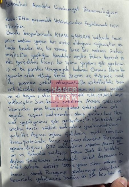 Tosuncuk cezaevinden mektup yazdı: "İtirafım" diyerek her şeyi anlattı - Resim : 1