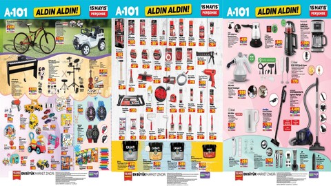 A101 market 15 Mayıs 2025 Perşembe aktüel ürünler kataloğu! A101 markete Akülü Araba geliyor!