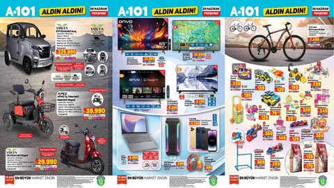 A101'e Elektrikli Araç geliyor! A101 26 Haziran 2025 Perşembe aktüel ürünler kataloğu yayımlandı!