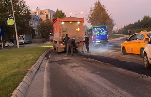 Asfaltlama yapan işçilere silahlı saldırı