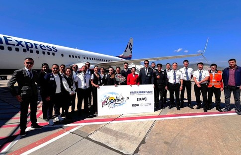 Bodrum’da sezonun ilk dış hat uçuşu karşılandı