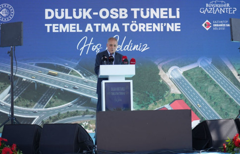 Gaziantep OSB’nin ulaşım altyapısını güçlendirmek için Dülük-OSB Tüneli’nde temel atıldı