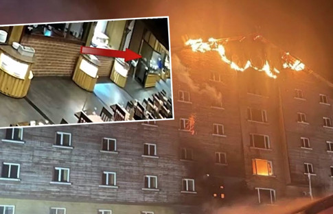 Kartalkaya'daki facia böyle geldi:! İşte yangının çıkış anı...