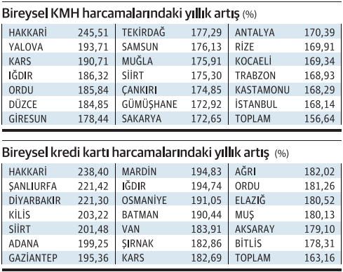 Gelir yetmeyince kart patladı: İllerde kredi kartı ve KMH borcu rekor artışa imza attı - Resim : 1