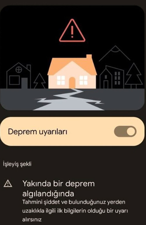 Android cep telefonlarında deprem uyarı sistemi - Resim : 1