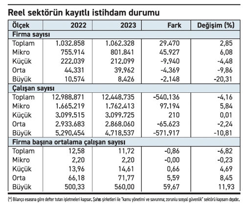 Reel sektörde istihdam arttı mı düştü mü? - Resim : 1
