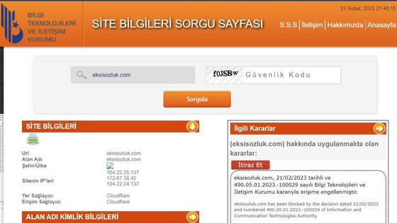 Ekşi Sözlük'e erişim engeli