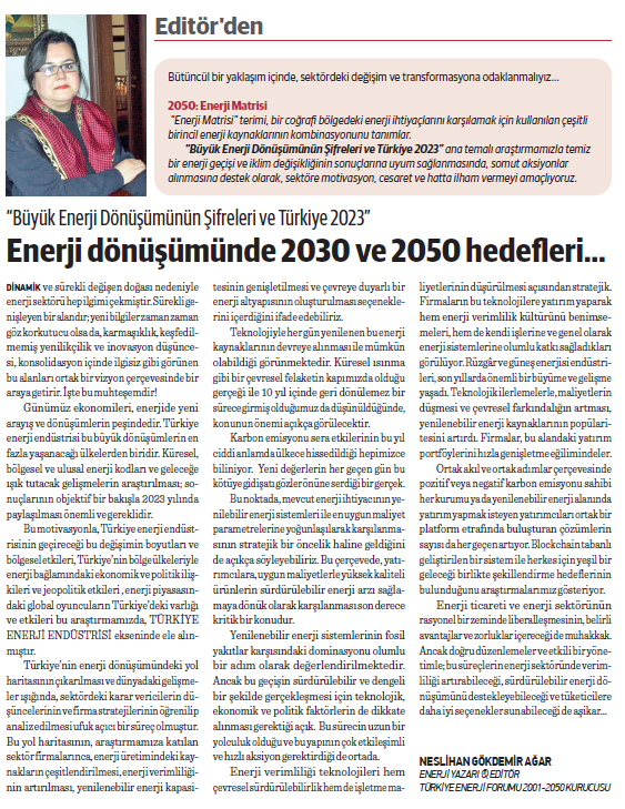 Enerji dönüşümünde 2030 ve 2050 hedefleri… - Resim : 2