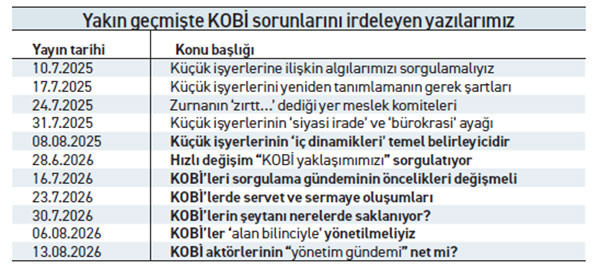 KOBİ akt&ouml;rlerinin &ldquo;g&uuml;ndemi&rdquo; net mi? - Resim : 1