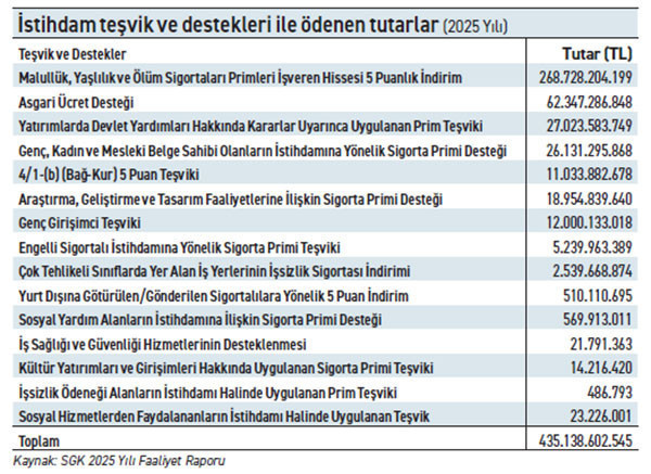 İşverenlere 2025’te ne kadar istihdam teşvik ve desteği sağlandı? - Resim : 1