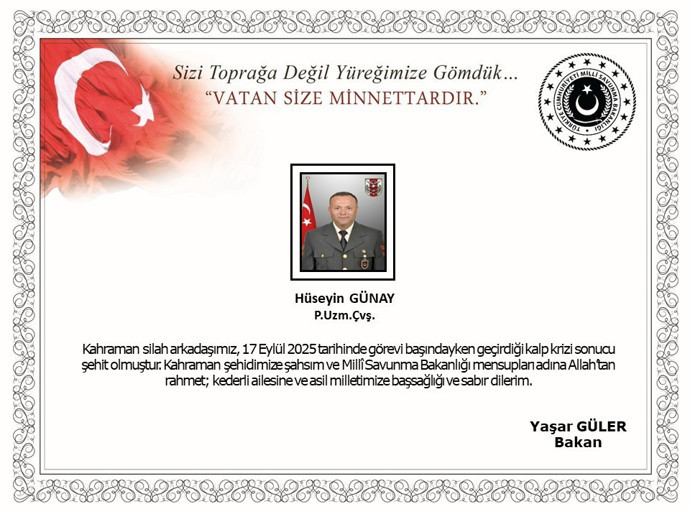 MSB duyurdu: Bir asker şehit - Resim : 1