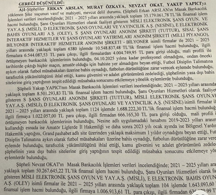 Hangi hakem ne kadar bahis oynadı? Milyonlarca liralık hareketlilik belirlendi - Resim : 2