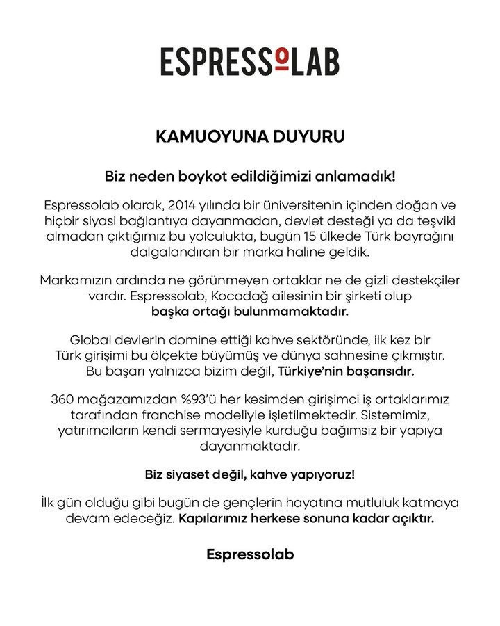 CHP'nin listesindeki Espressolab'den açıklama: Neden boykot edildiğimizi anlamadık - Resim : 1