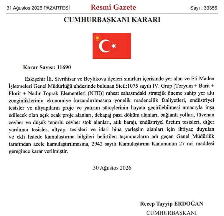 Nadir elementler için dev adım: Eskişehir'de 2 milyon metrekare kamulaştırıldı - Resim : 1