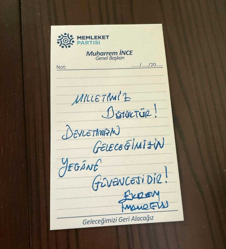 İnce, İmamoğlu'nun el yazısı ile mesajını paylaştı - Resim : 1