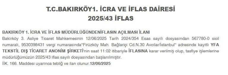Tekstil sektörünün önemli şirketleri arasında gösterilen, 700 çalışanı olan firma iflas etti - Resim : 2