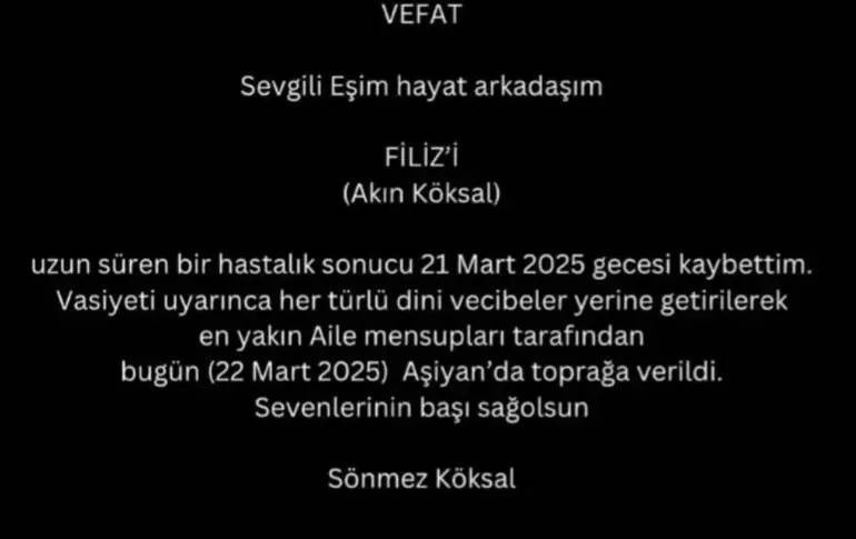 SON DAKİKA... Sanatçı Filiz Akın hayatını kaybetti, sessiz sedasız toprağa verildi - Resim : 1