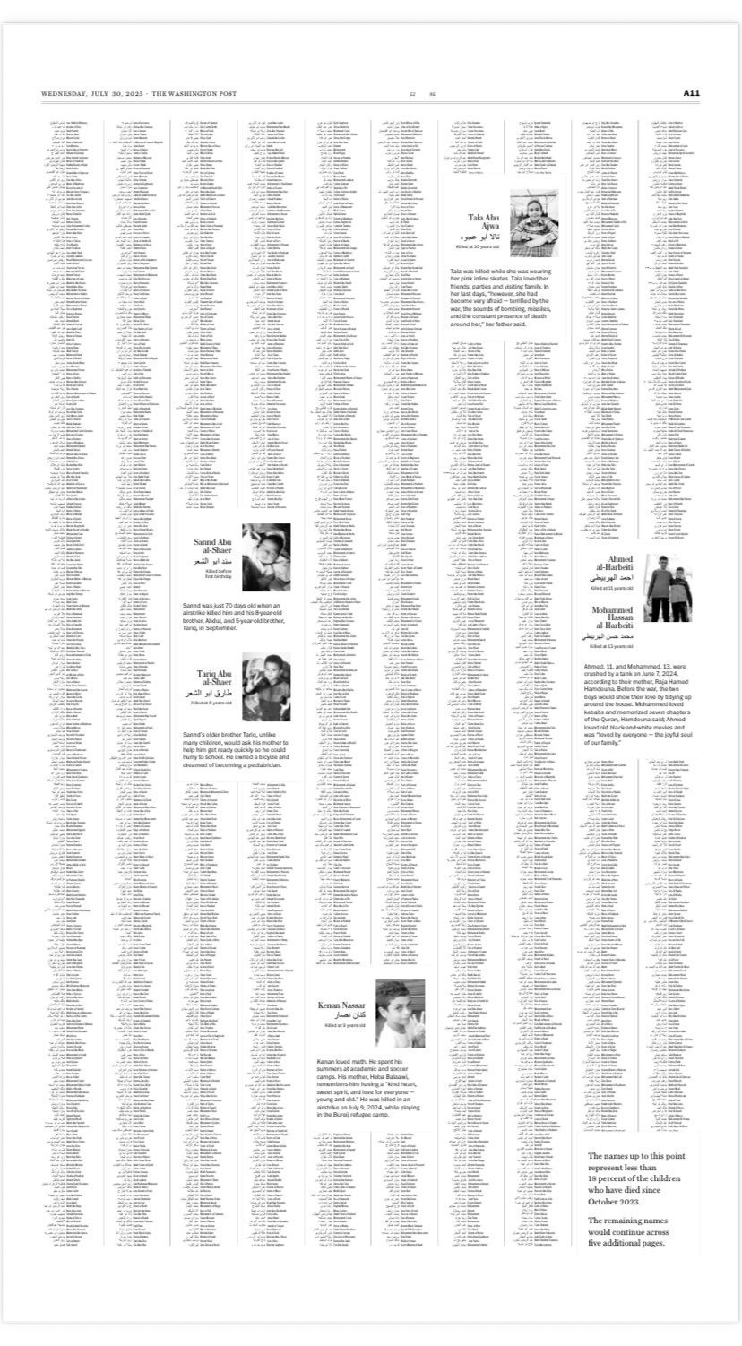 Washington Post, Gazze'de öldürülen çocukların isimlerini tüm dünyaya duyurdu! - Resim : 1