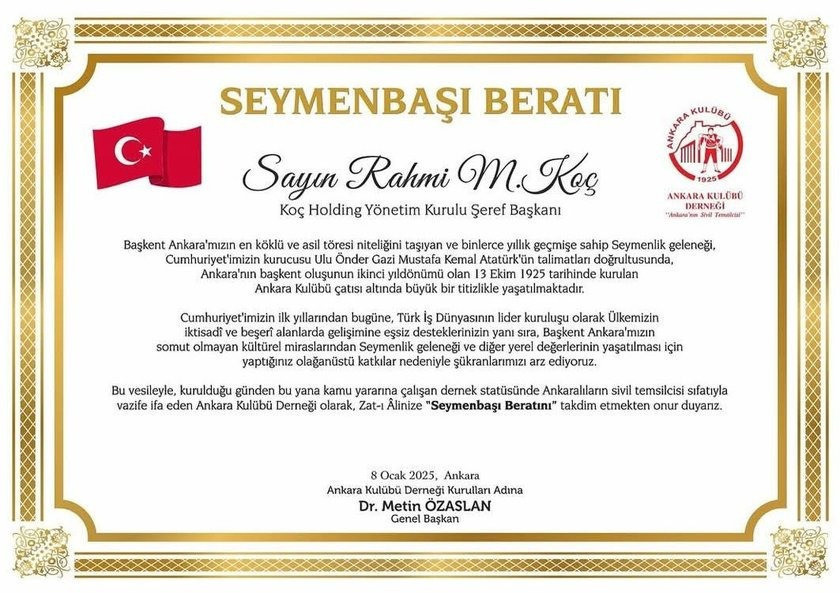 Rahmi Koç Seymenbaşı oldu: Ömür boyu taşıyacağım - Resim : 4