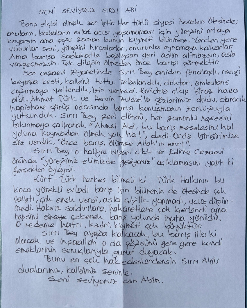 Selahattin Demirtaş'tan Sırrı Süreyya Önder'e mektup: Barış için bilinenin de ötesinde çok çalıştı - Resim : 1