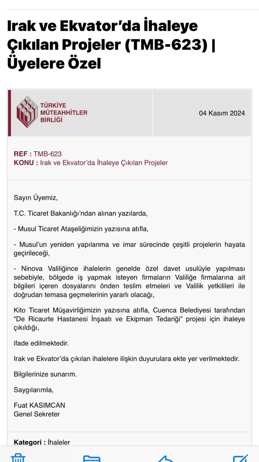 Türk müteahhitler Irak ve Ekvador için harekte geçti - Resim : 1