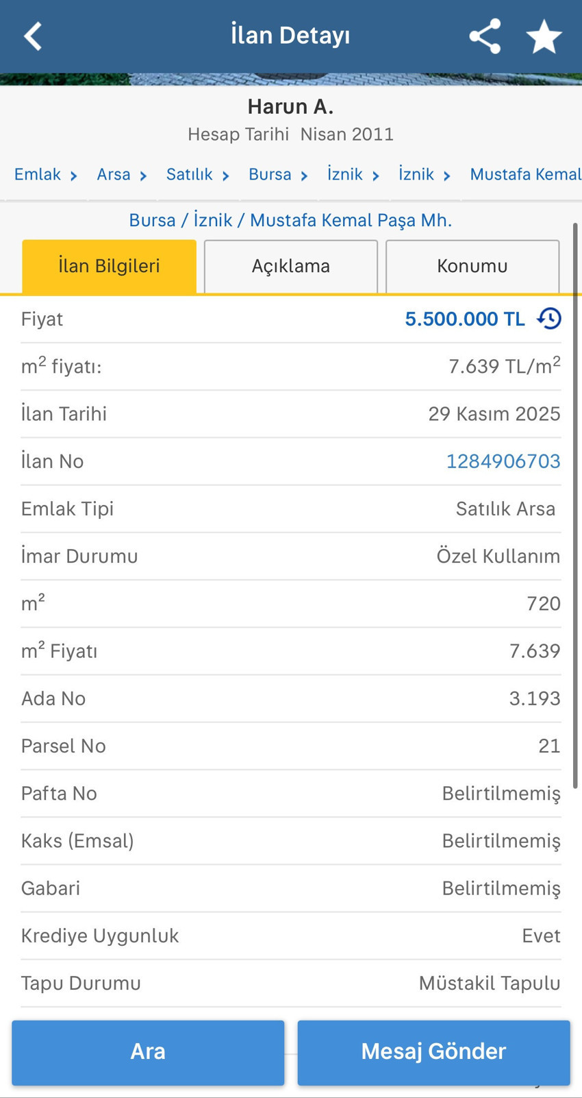 İznik’te tarihi surlar içindeki arsasını Papa’nın ziyaretinden bir gün sonra satışa çıkardı: İşte istenen ücret - Resim : 1