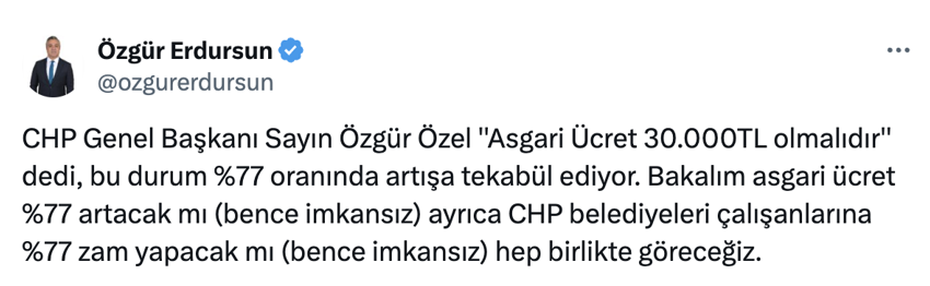 Asgari ücret 30 bin TL olur mu? Özgür Özel’in talebini SGK uzmanı Erdursun yorumladı - Resim : 1
