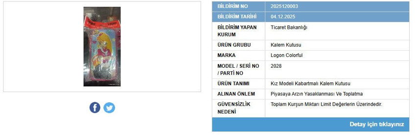 Ebeveynler dikkat! Kurşun miktarı yüksek çıktı, kalem kutusunun satışı yasaklandı - Resim : 1