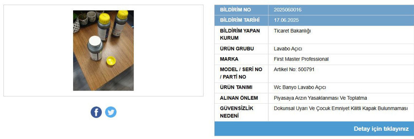 Bakanlık uyardı: Bir temizlik ürününün satışı yasaklandı - Resim : 1
