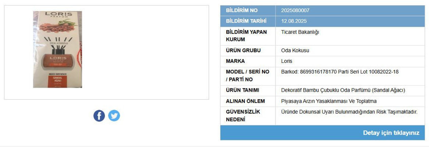 Piyasadan toplatılıyor: Bakanlık, bir oda kokusunun satışını yasakladı - Resim : 1