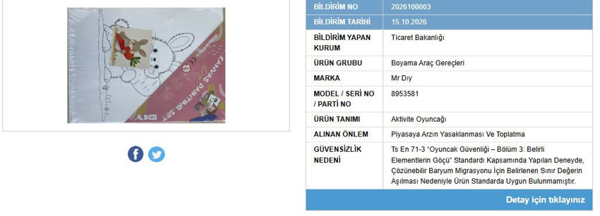 Bakanlık ifşa etti: Ünlü markanın kırtasiye ürünü piyasadan toplatılıyor - Resim : 1