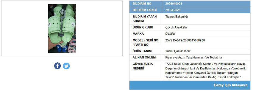 Bir çocuk giyim ürününün satışı yasaklandı, piyasadan toplatılıyor - Resim : 1