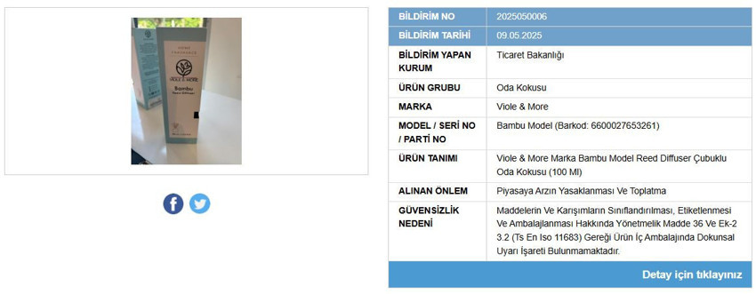 Piyasadan toplatılıyor: Bakanlık bir oda kokusunun satışını yasakladı - Resim : 1