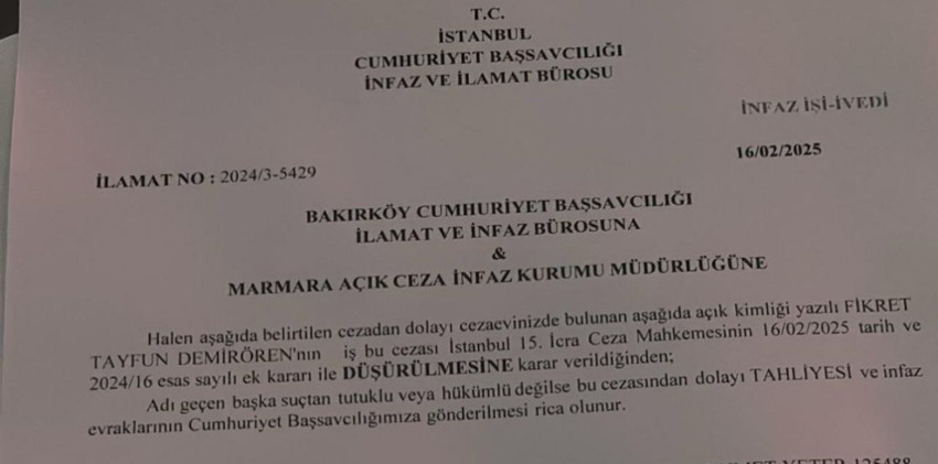 İş insanı Tayfun Demirören hakkında tahliye kararı - Resim : 1
