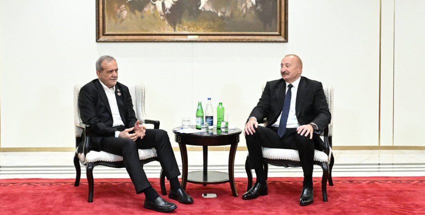 Aliyev, İran Cumhurbaşkanı Pezeşkiyan ile Bişkek'te görüştü - Resim : 1