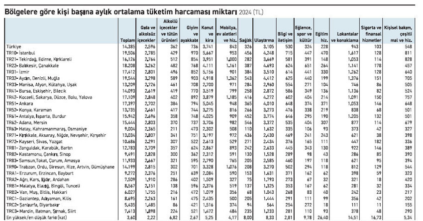 Tüketim harcaması penceresinden bölgesel eşitsizliğin boyutu - Resim : 1