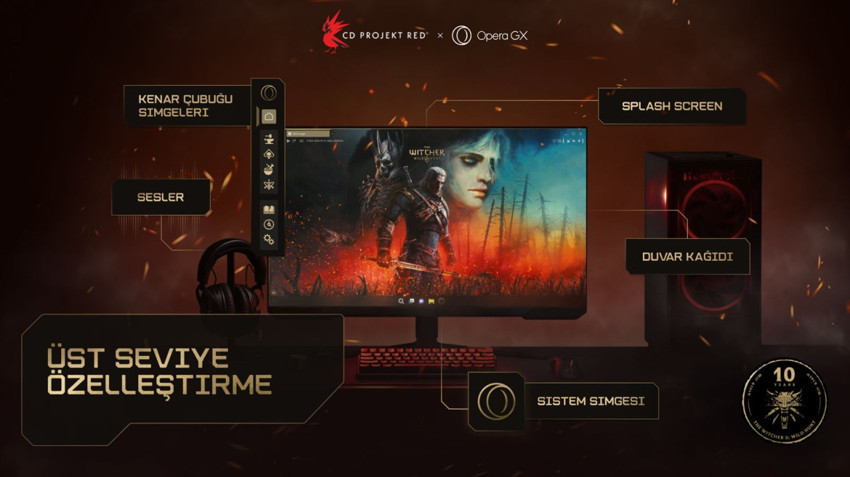 Opera GX, The Witcher 3: Wild Hunt’ın 10. yıl dönümünü özel bir tarayıcı sürümüyle kutluyor - Resim : 1