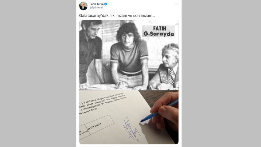 Fatih Terim'den 'son imzam' paylaşımı