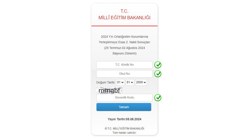 LGS İKİNCİ NAKİL SONUÇ EKRANI 2024 | MEB LGS 2 nakil sonuç öğrenme (meb.gov.tr) - Resim : 1