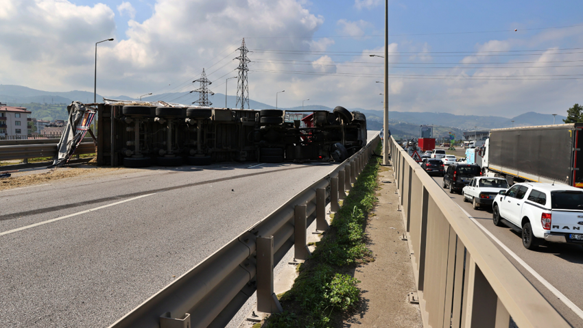 Samsun'da sıradışı kaza: Şoforü arı soktu, TIR'ı devirdi - Resim : 3