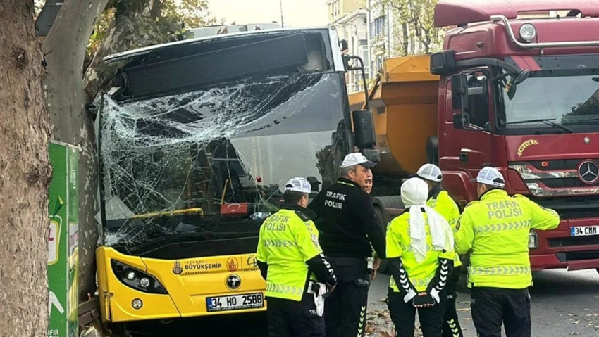 Bahçelievler'de İETT otobüsü ağaca çarptı! Yaralılar var - Resim : 2