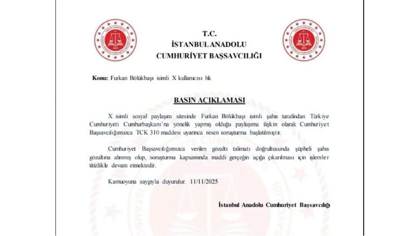 Breaking news! Furkan Bölükbaşı was detained after his post - Image: 1