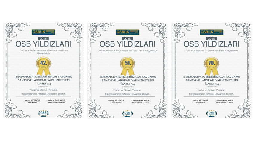 Berdan Civata’ya OSB Yıldızları’ndan 3 Ödül - Resim : 1