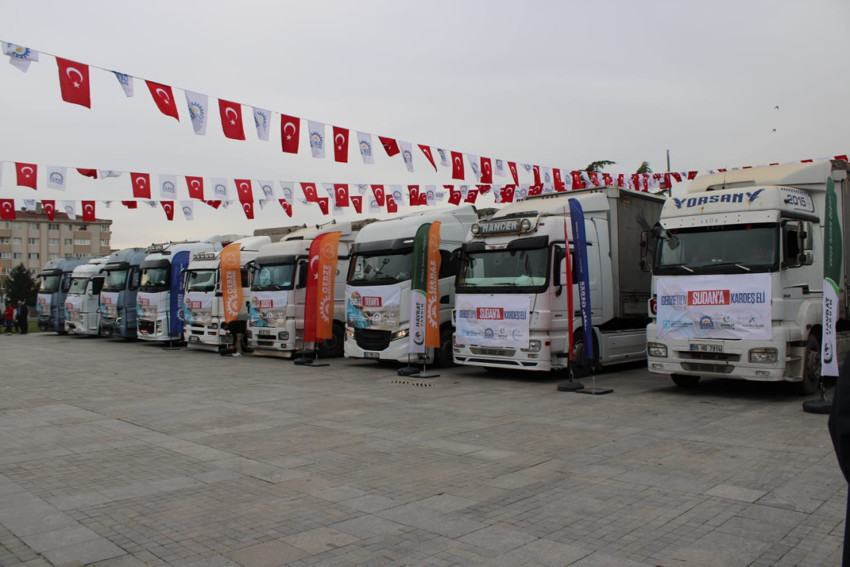 Gebze'den Sudan'a Uzanan “Kardeş Eli” yardım tırları yola çıktı - Resim : 1
