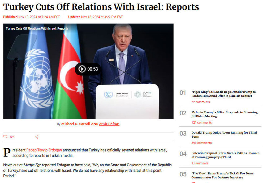 Erdoğan’ın “İsrail’le ilişkileri kestik” açıklaması dünyada gündem oldu! - Resim : 2