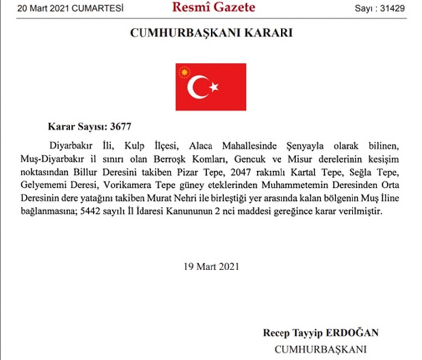 Diyarbakır'ın Şenyayla bölgesi Muş’a bağlandı - Resim : 1