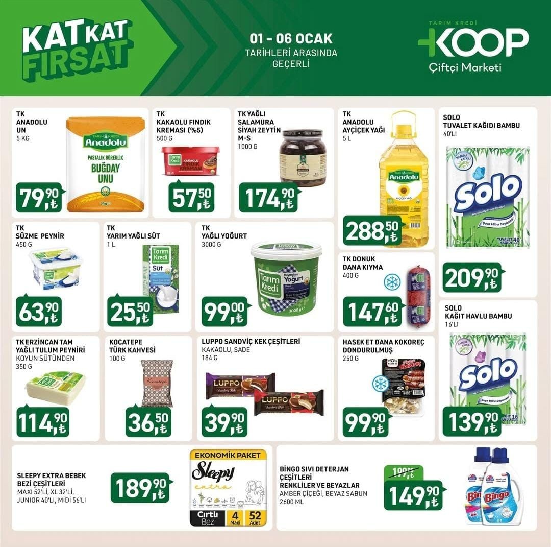 Türkiye Tarım Kredi Kooperatif Market 01-06 Ocak 2025 indirim kataloğu yayımlandı! - Sayfa 1