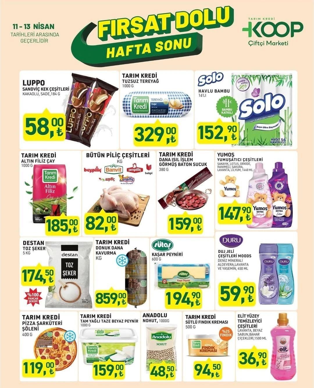 Tarım Kredi tereyağı ve çayda dev indirim(11-13 NİSAN TARIM KREDİ FIRSAT DOLU HAFTA SONU KATALOĞU) - Sayfa 1