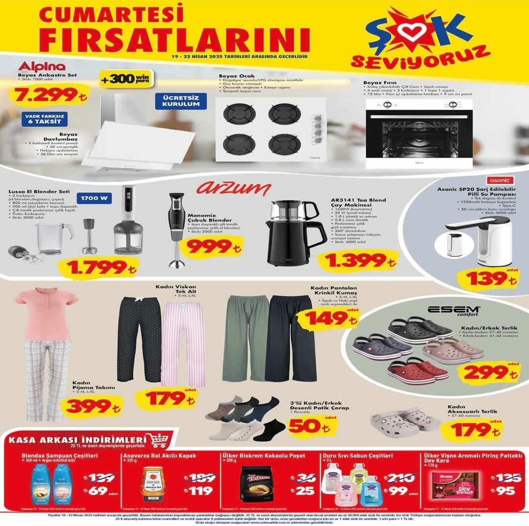 ŞOK 19 Nisan 2025 Cumartesi aktüel ürünler kataloğu yayımlandı! ŞOK markete hangi ürünler geliyor? - Sayfa 1